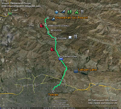 Shemshak Ski Resort GPS Map